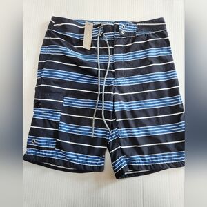 J crew mens swimwear navy stripped size 28 NWT